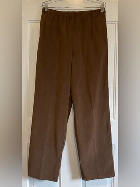 Orvis Womens Vintage Brown Stretch Pull On Pants Size 12 Pants Pockets 30 Inseam